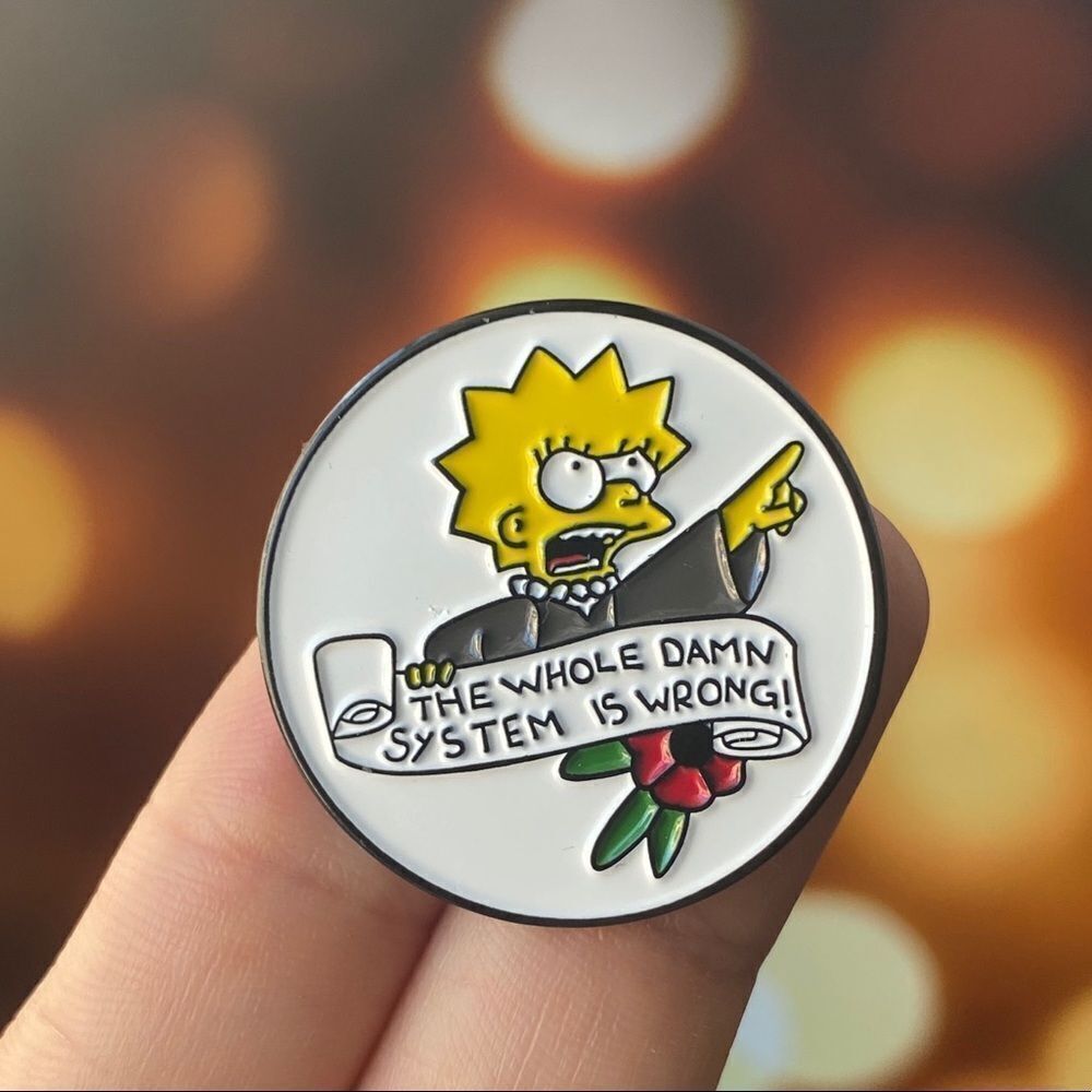 Lisa Simpson System is Wrong Enamel Pin/ Brooch